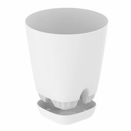 Горшок для цветов Гранд 2л, д14,5см, h15см, с поддоном, система прикорневого полива, белый, полипропилен (Россия) - Домашняя мода фото 7
