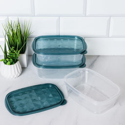 Контейнер прямоугольный 3 штуки 650 мл / P10 /уп 84/*17x11x6 см низкий