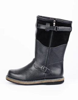 Сапоги Монголки черные с замком, войлочная подошва,