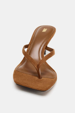 SANDALIA TAC?N TIRA / Marr?n - Zara фото 5
