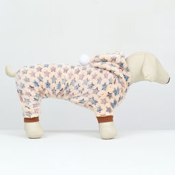 Комбинезон Звёзды с капюшоном, размер 2XL (ДС 45 см, ОШ 45 см, ОГ 55 см), бежевый - Simaland фото 4