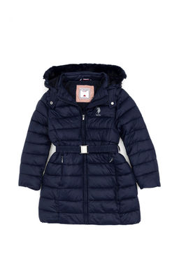 Темно-синее пальто для девочки - U.s. polo assn фото 2