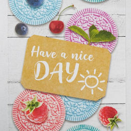 Цена за 5 шт. Коробка для печенья, кондитерская упаковка с PVC крышкой, Have a nice day, 10.5 х 21 х 3 см