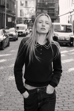 KNIT POLO SHIRT WITH CONTRAST TRIMS - Zara фото 4