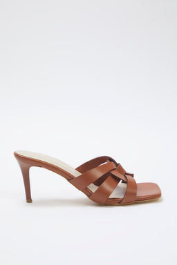 Trendyol Shoes Taba Kare Burun Kad?n Ince Topuklu Terlik TAKSS25TO00083 - Trendyolmilla фото 4