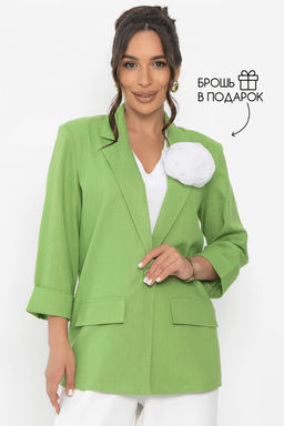 Пиджак льняной Мэрлин (зеленый) Б15429-7М