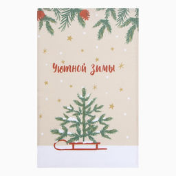 Набор полотенец Доляна Зимние праздники 28х46 см - 2 шт, 100% хл, вафля 160 г/м2 фото 2