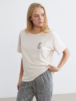 Leopar Desenli Kad?n Pijama Tak?m?