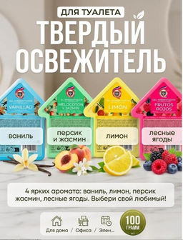 Освежитель воздуха "Лесные ягоды", для туалета/дома/офиса/автомобиля, твердый, 100г