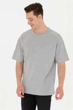 U. S. Polo Assn Мужская серая меланжевая комфортная длинная футболка с круглым вырезом - U.s. polo assn фото 10