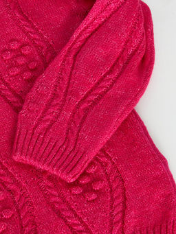 Bisiklet Yaka Kendinden Desenli Uzun Kollu K?z ?ocuk Triko Kazak - Waikiki фото 3