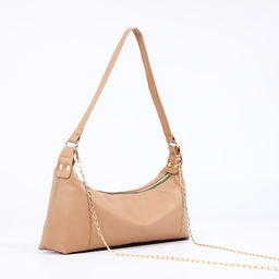 Сумка-багет на молнии, цвет светло-коричневый - Simaland фото 3