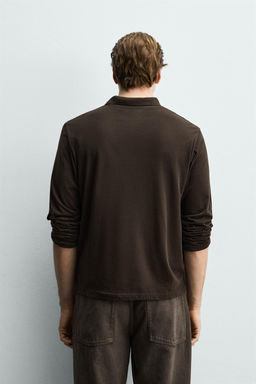 POLO REGULAR FIT ESTRUCTURA ALGOD?N / Marr?n - Zara фото 3