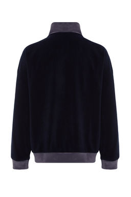 TRENDYOL MAN Lacivert Oversize/Genis Kesim Dik Yaka Renk Blok Anti-pilling Polar Polar Sweatshirt TMNAW24SW00036 - Trendyolmilla фото 5