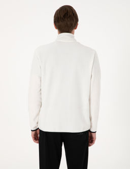Beyaz Regular Fit Yar_m Fermuarl_ Polar Sweatshirt - Pierre cardin фото 5
