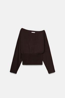 SUDADERA ASIM?TRICA ALGOD?N / Chocolate - Zara фото 7