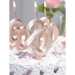 Свеча в торт «Юбилейная», цифра 10, 10 см, шампань