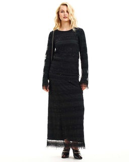 юбка макси из сетки с вышивкой и люрексом - Sahar art lab фото 8