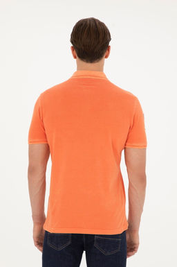 Мужская оранжевая базовая футболка с воротником-поло Неожиданная скидка в корзине - U.s. polo assn фото 5