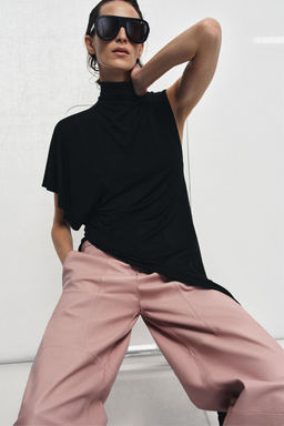 PANTAL?N PIEL 100% ZW COLLECTION LIMITED EDITION / Rosa - Zara фото 12