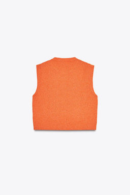 SHELL BUTTON KNIT WAISTCOAT TOP - Zara фото 6