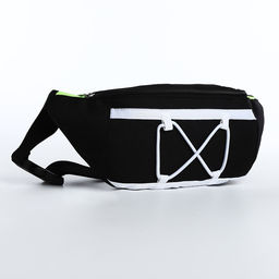 Сумка поясная со шнуровкой, цвет чёрный