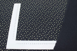 Муслин двухслойный с эф.фактурной стежки Микро цветочки на чернильно-черном, ш.1.4м, хл-100% - Купава фото 4