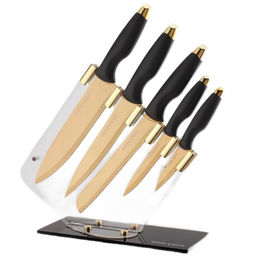 40607 Набор кухонных ножей нерж/ст/полипропилен + подставка пластик 6пр MB (х6)