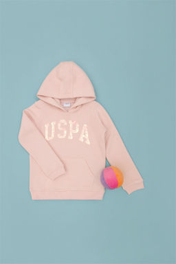 Базовый свитшот с капюшоном пыльно-розового цвета для девочек Неожиданная скидка в корзине
