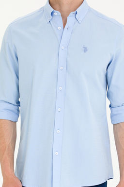 U. S. Polo Assn Мужская голубая рубашка с длинным рукавом - U.s. polo assn фото 6