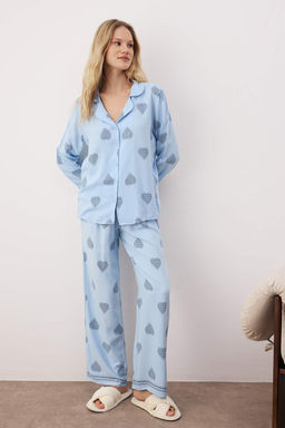 Ekru %100 Pamuklu Kapli Dokuma Pijama Tak?m? THMAW26PT00025 - Trendyolmilla фото 13