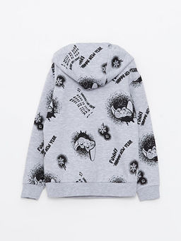 Kap??onlu Bask?l? Uzun Kollu Erkek ?ocuk Sweatshirt - Waikiki фото 2