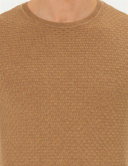 Camel Melanj Slim Fit Bisiklet Yaka Triko Kazak - Pierre cardin фото 6