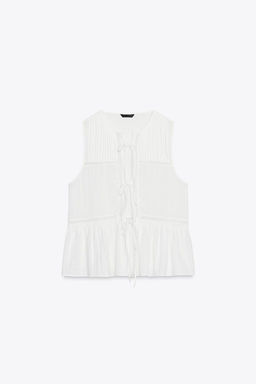 TOP WITH TIES AND TUCKS - Zara фото 5