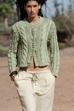 FLORAL BUTTON KNIT CARDIGAN - Zara фото 9