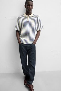 STRIPED JACQUARD POLO SHIRT - Zara фото 6