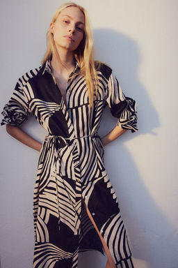 Vestido camisero de lino