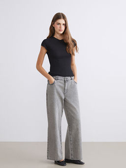 Wideleg Kad?n Jean Pantolon