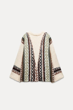 OVERSIZED JACQUARD CARDIGAN - Zara фото 3