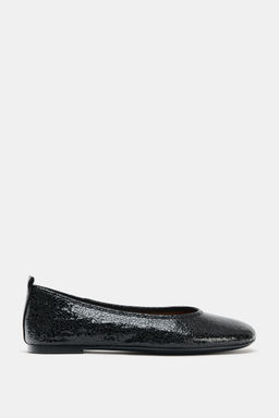 CRACKLED EFFECT BALLET FLATS - Zara фото 3