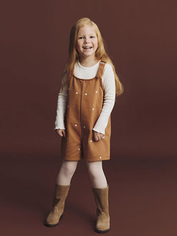 ?i?ekli K?z ?ocuk Salopet ve K?lotlu ?orap