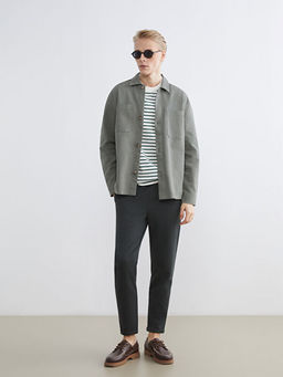 Regular Fit Uzun Kollu Gabardin Erkek G?mlek Ceket