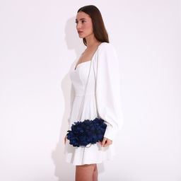 Сумка-клатч на фермуаре, цвет синий - Simaland фото 8