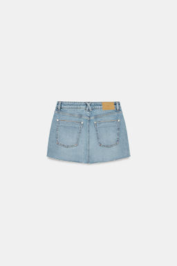 FALDA PANTAL?N Z1975 DENIM BAJO SIN COSTURAS / Azul medio - Zara фото 7