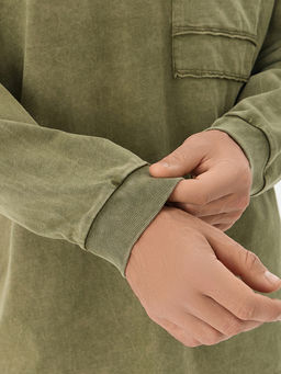 Лонгслив оверсайз мужской зеленый - Mark formelle фото 5