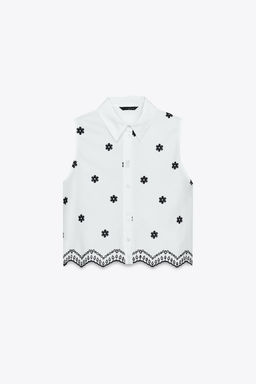 BLOUSE WITH CUTWORK EMBROIDERY