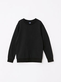 Bisiklet Yaka Basic Uzun Kollu Erkek ?ocuk Sweatshirt