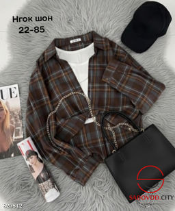 Рубашка женская в клетку