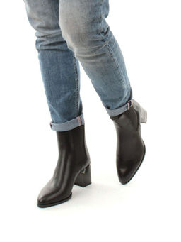 01-PCT161-1 BLACK Ботинки Челси демисезонные женские (натуральная кожа, байка) - Фабричный китай фото 4