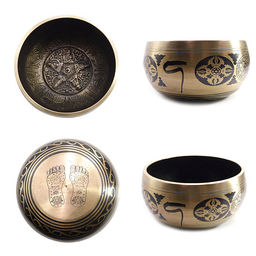 Чаша поющая FINE черно-золотой узор 801-1000гр для лечения и медитации ХРУПКОЕ